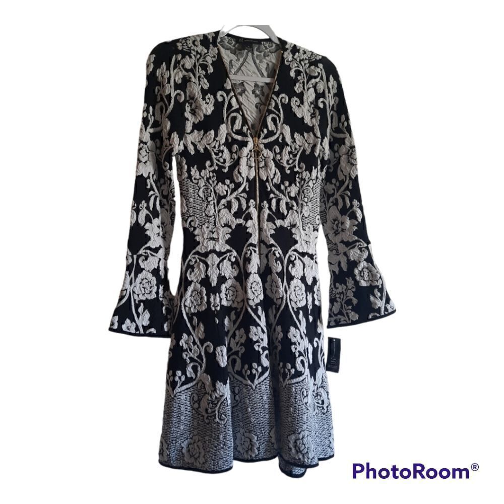 Inc International Concepts Floral Zip-Up Sweater Dress